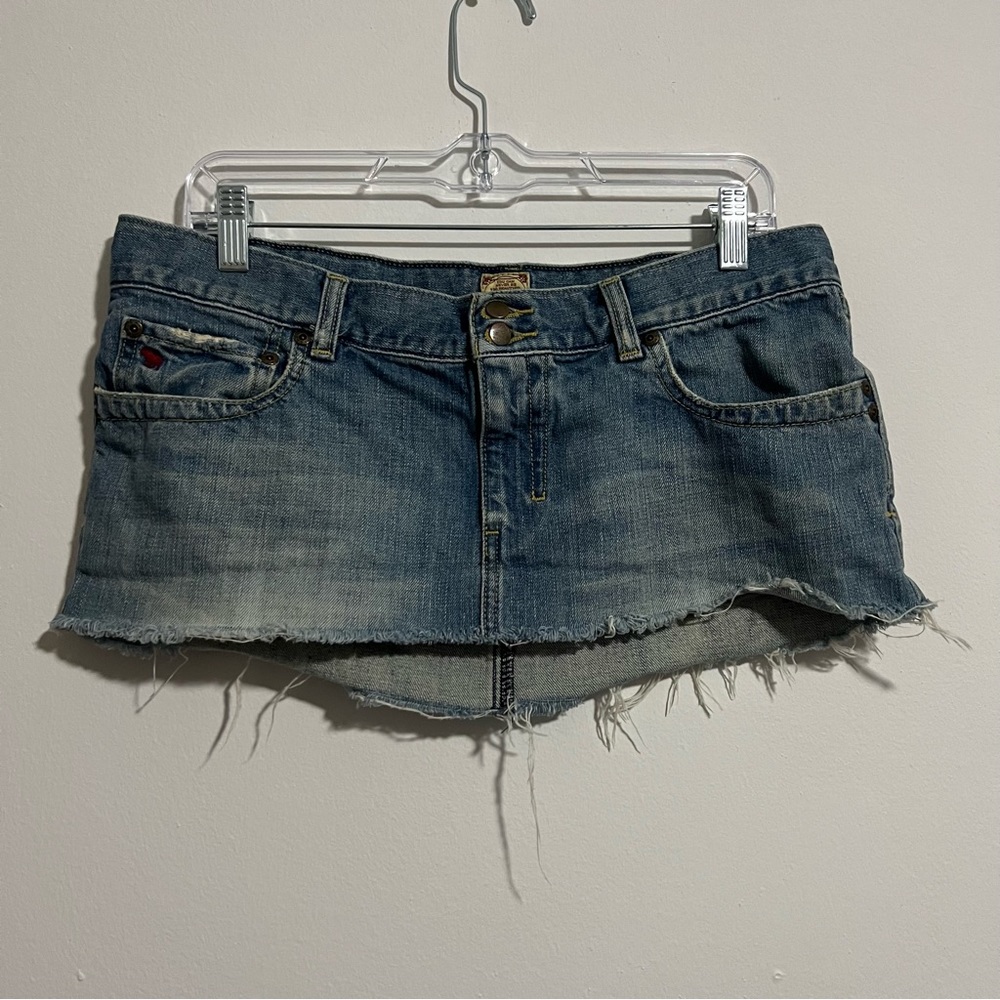 abercrombie and fitch demin micro miniskirt